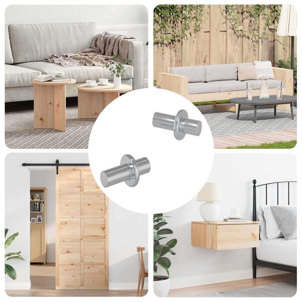 vidaXL Hylla Peg Ensfarget 2 pcs s&oslash;lv 8,6 x 8,6 x 14,6 mm St&aring;l