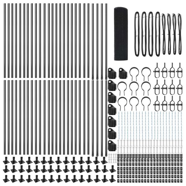 vidaXL Gjerdep&aring;le Gr&aring; 100 x 0,5 m (25 x 25 mm mesh) St&aring;l og PVC