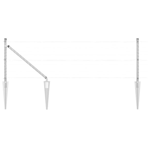 vidaXL Gjerdep&aring;le Annet 26 pcs Gr&aring; 3,2 x 3,2 x 100 cm St&aring;l