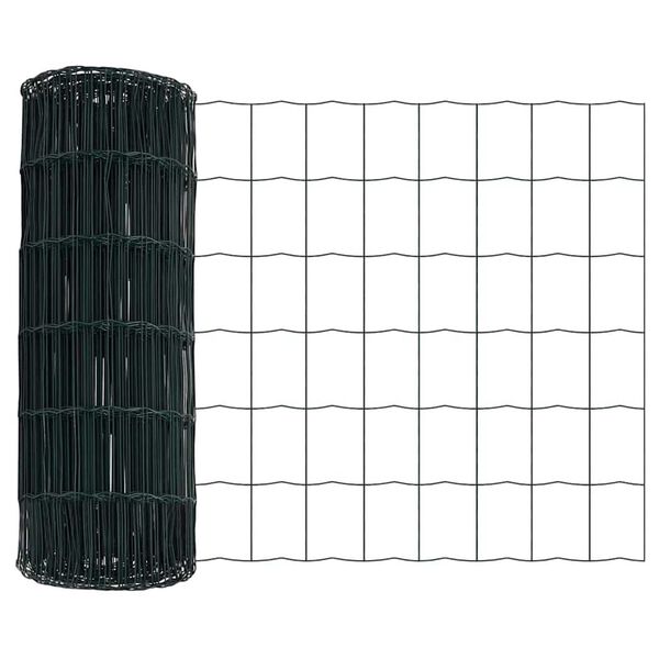 vidaXL Euro gjerde gr&oslash;nn 0.4 x 25 m PVC-belagt jern