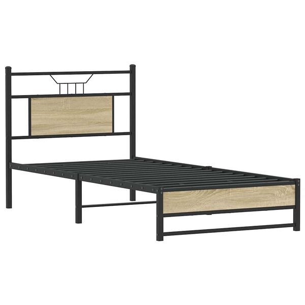 vidaXL Sengeramme uten madrass sonoma eik 90x190 cm konstruert tre