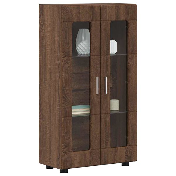 vidaXL Serviesskap med d&oslash;r Brun Eik 55,5 x 29 x 103 cm Konstruert tre