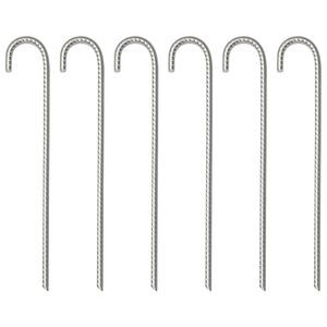 vidaXL Teltplugger 6 stk 37 cm &Oslash;10 mm galvanisert st&aring;l