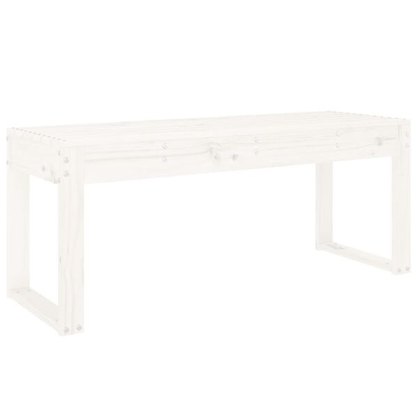 vidaXL Hagebenk hvit 110x38x45 cm heltre furu
