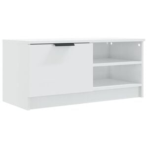 vidaXL TV-benk h&oslash;yglans hvit 80x35x36,5 cm konstruert tre