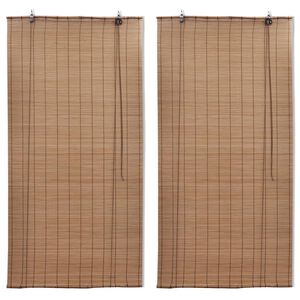 vidaXL Rullegardiner 2 stk bambus 120x220 cm brun