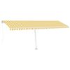 vidaXL Manuell uttrekkbar markise med LED 600x300 cm gul og hvit