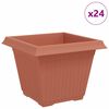 vidaXL Firkantet Blomsterpotte 24 stk. Klinker R&oslash;d 43 x 43 x 33,5 cm