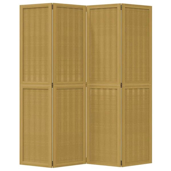 vidaXL Romdeler 4 paneler brun heltre keisertre