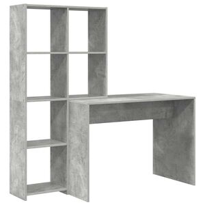 vidaXL Skrivebord Betonggr&aring; 138,5 x 55 x 143 cm Konstruert tre