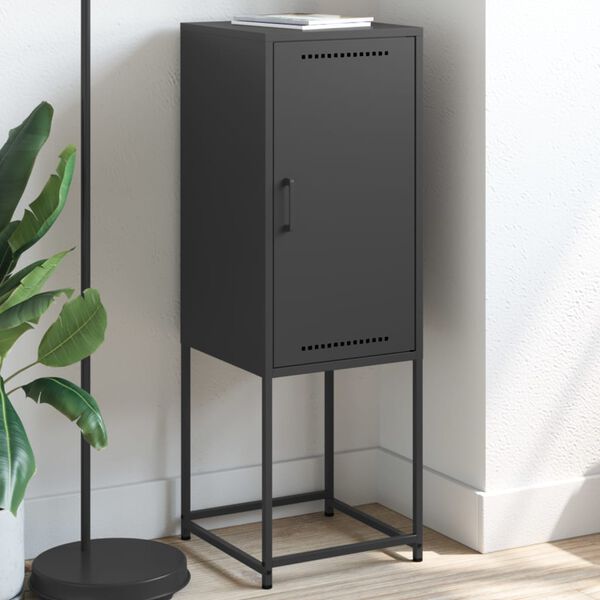 vidaXL Highboard svart 36x39x107 cm stål