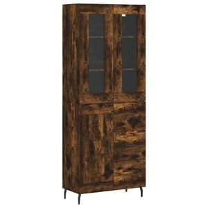 vidaXL Highboard r&oslash;kt eik 69,5x34x180 cm konstruert tre