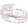 vidaXL Seng med bokhylle uten madrass 90x200 cm heltre furu