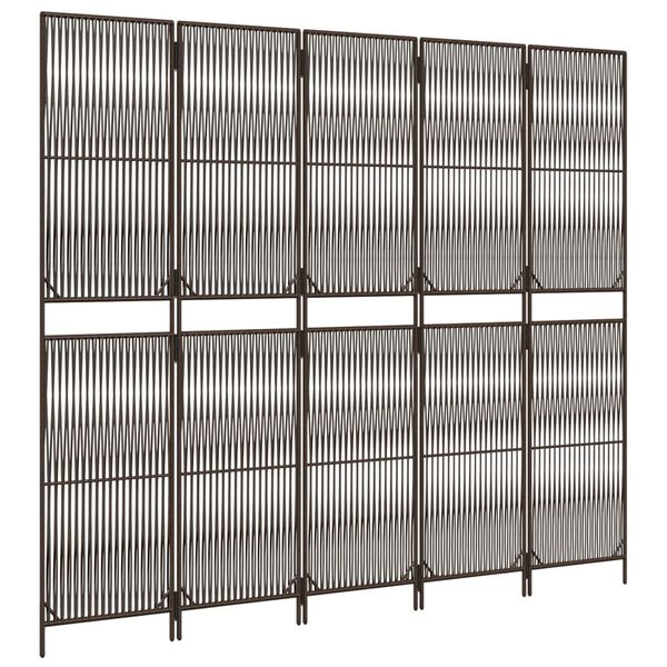 vidaXL Romdeler 5 paneler brun polyrotting