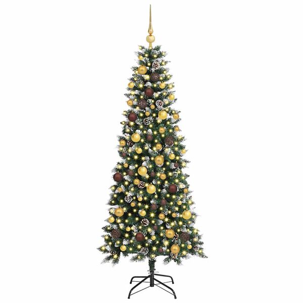 vidaXL Kunstig juletre med 300 LED gr&oslash;nn 180 cm PVC og plast og st&aring;l