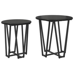vidaXL Sidebordssett 2 stk. Svart Eik 50 x 50 x 50,5 cm