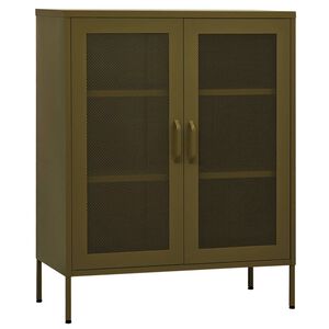 vidaXL Oppbevaringsskap olivengr&oslash;nn 80x35x101,5 cm st&aring;l