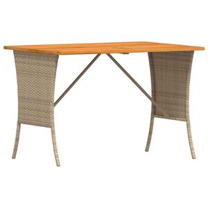 vidaXL Hagebord med topp i akasietre beige 105x75x72 cm polyrotting