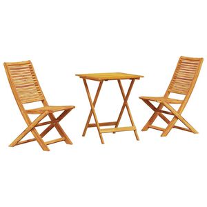 vidaXL Sammenleggbart Bistrosett 3 pcs Brun Solid akasietre