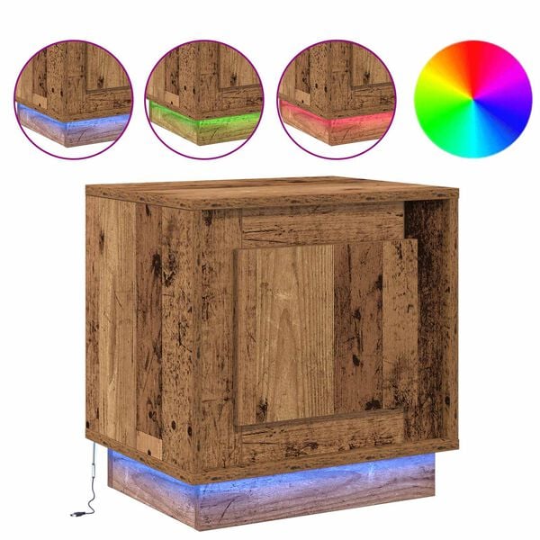 vidaXL Nattbordskap Gammelt tre 44 x 34,5 x 45 cm Konstruert tre