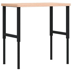 vidaXL Arbeidsbenk 100x60x(73-99,5) cm heltre b&oslash;k rektangul&aelig;r