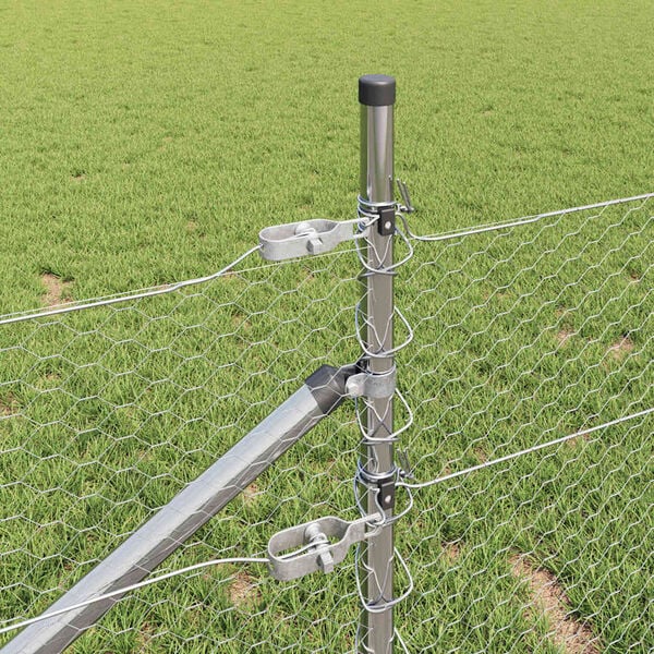 vidaXL Gjerdep&aring;le s&oslash;lv 50 x 0,8 m (25 mm nett) St&aring;l