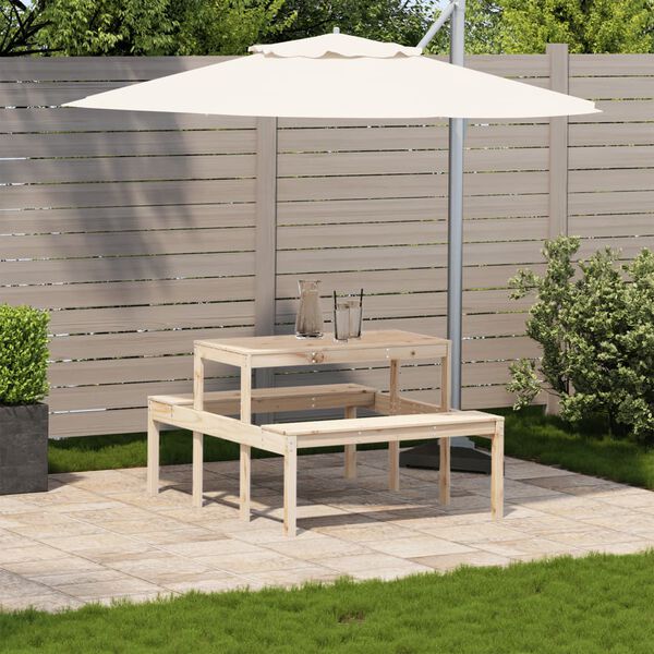 vidaXL Piknikbord 110x134x75 cm heltre furu
