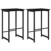 vidaXL Barstol 2 pcs Svart eik 40 x 32 x 74 cm Konstruert tre