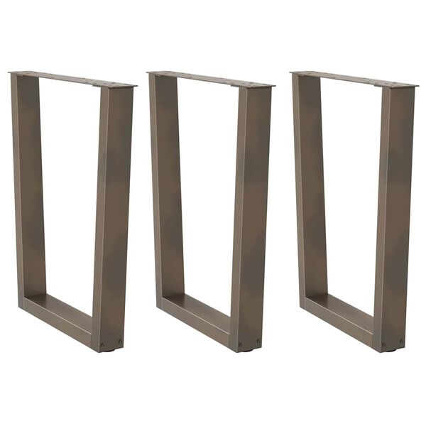 vidaXL Spisebordben V-formet 2 stk naturst&aring;l 70 x (72-73,3) cm st&aring;l