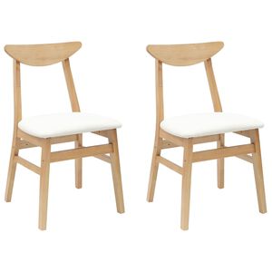 vidaXL Spisestoler 2 stk. Solid Gummitre Naturlig 42 x 47.5 x 81 cm