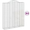 vidaXL Gabionkurver buede 4 stk 200x50x220/240 cm galvanisert jern