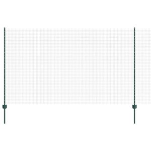 vidaXL Sveiset tr&aring;dgjerde med stolper 10 x 1,4 m PVC-belagt st&aring;l Gr&oslash;nn