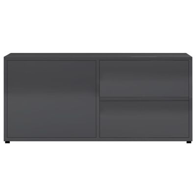 vidaXL TV-benk høyglans grå 80x34x36 cm sponplate