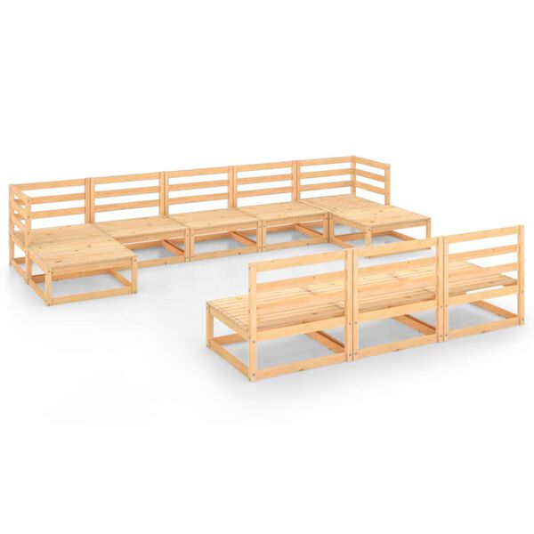 vidaXL Hagesofagruppe 10 deler heltre furu