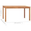 vidaXL 7-delers hagespisesett 140x80 cm heltre teak