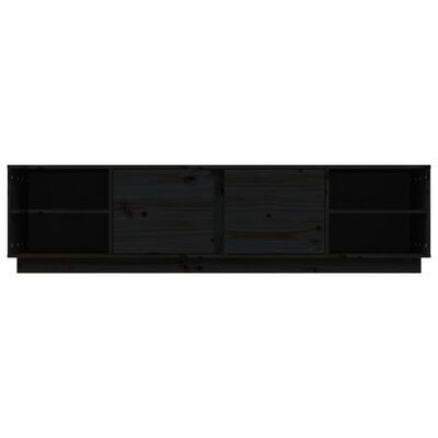 vidaXL TV-benk svart 156x40x40 cm heltre furu