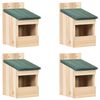 vidaXL Fuglehus 4 stk 12x16x20 cm gran