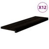 vidaXL Trappetrinn 12 stk brunsvart 90x25x2 cm heltre eik