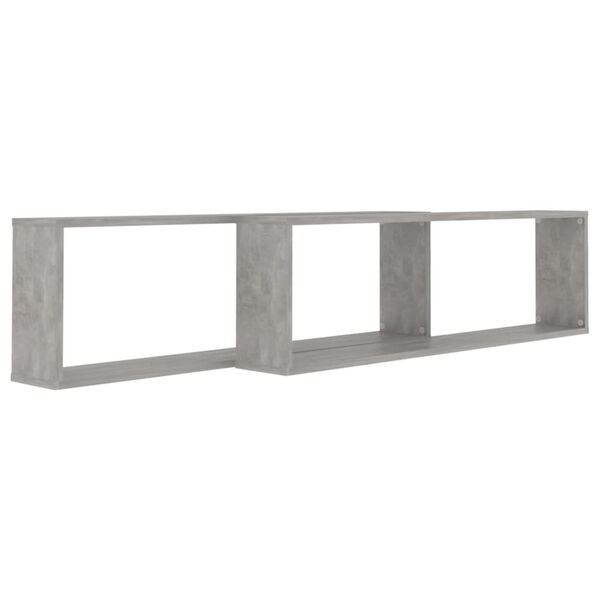 vidaXL Vegghyller kube 2 stk betonggrå 100x15x30 cm konstruert tre