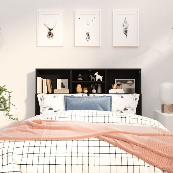 vidaXL Sengegavlskap svart 120x19x103,5 cm