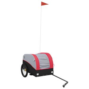 vidaXL Sykkelvogn svart og r&oslash;d 30 kg jern