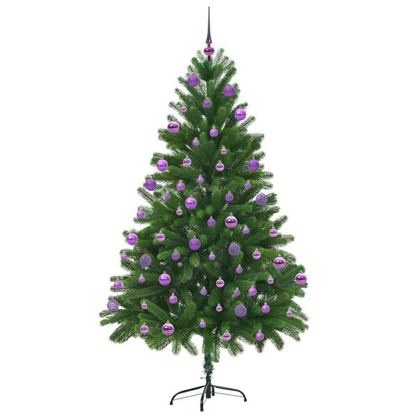 vidaXL Juletre med 300 LED med stativ grønn 210 cm PE