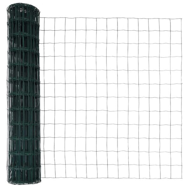 vidaXL Euro gjerde gr&oslash;nn 1,4 x 10 m PVC-belagt jern