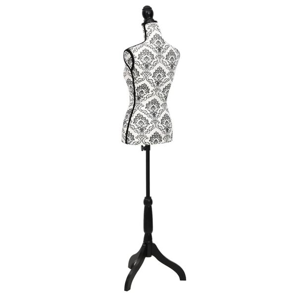 vidaXL Skredderbyste dame svart hvit