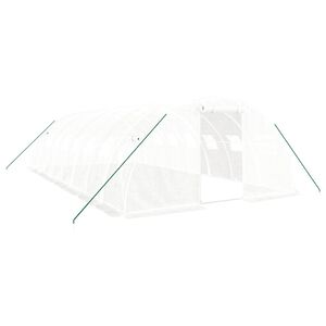 vidaXL Drivhus med st&aring;lramme hvit 32 m&sup2; 8x4x2 m