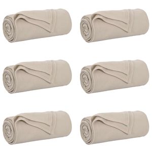 vidaXL Kastepledd 6 stk. Beige 170 x 130 cm 1.86 kg Fleece