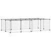 vidaXL Dyrebur 20 paneler med d&oslash;r svart 140x70x35 cm st&aring;l