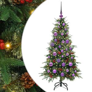 vidaXL Kunstig sammensatt juletre med 150 LED gr&oslash;nn 120 cm PE og PVC