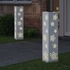 vidaXL Solenergi LED stibelys 2 pcs Hvit Kaldvalset st&aring;l