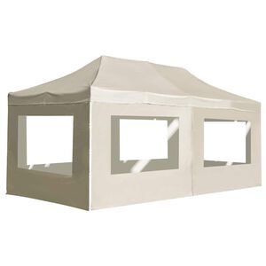 vidaXL Profesjonelt foldbart festtelt med vegger aluminium 6x3 m krem
